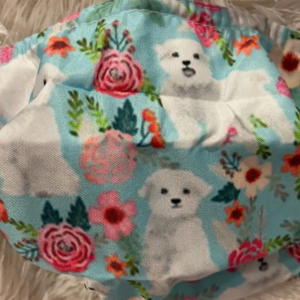 New Maltese floral face mask